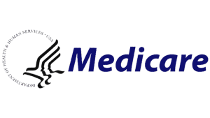 Medicare logo featuring stylized eagle and text “Medicare” in blue, with “Department of Health & Human Services, USA” in black around the eagle.
